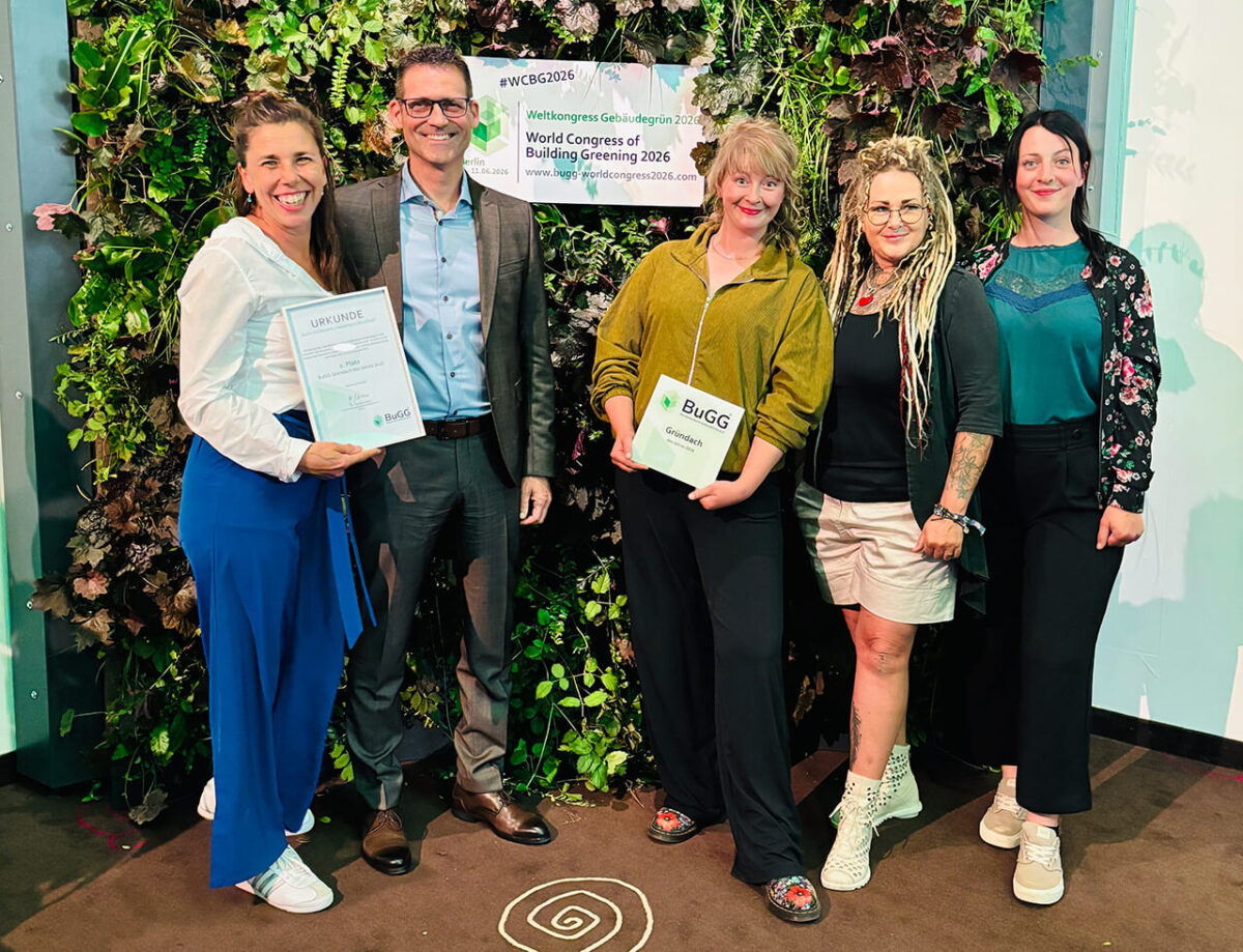 1. Preis für unser Biodiversitätsdach auf dem Weltkongress Gebäudegrün
